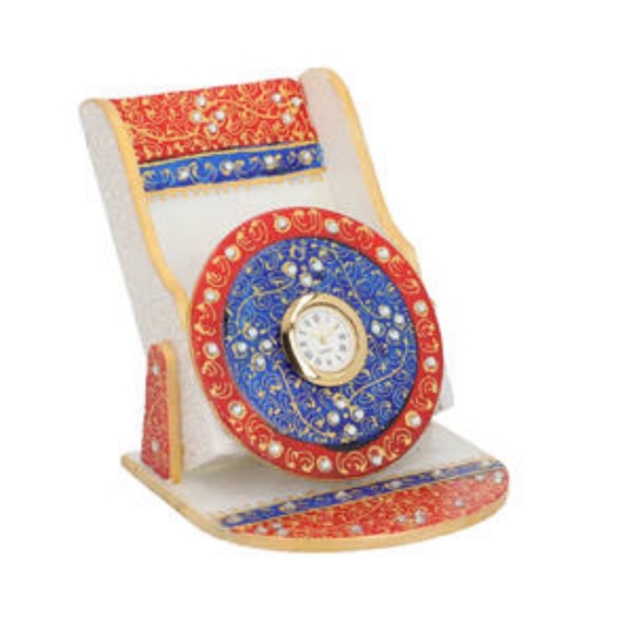Marble Clock Phone Holder - Red and Blue - Picture 3 of 7